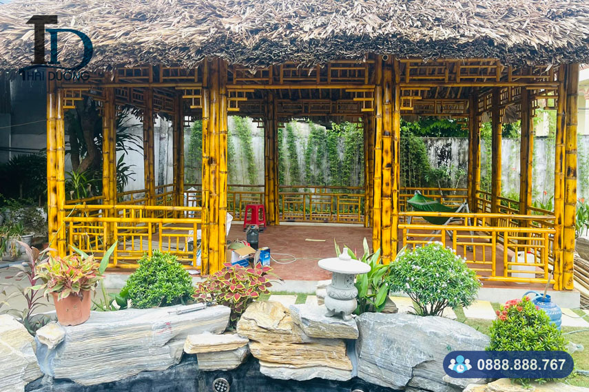 Cây tre làm nhà chòi lá