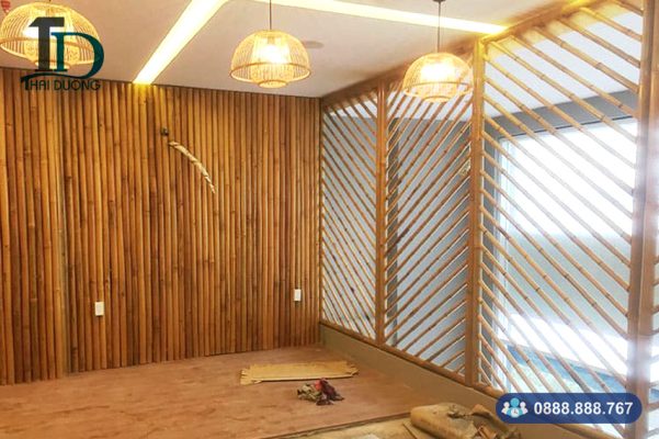 Thi công làm vách ngăn bằng tre trúc đan trang trí tại TPHCM