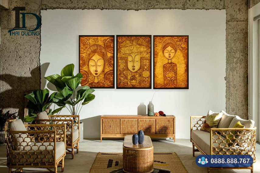 Nội thất mây tre đan trong phong cách Rustic