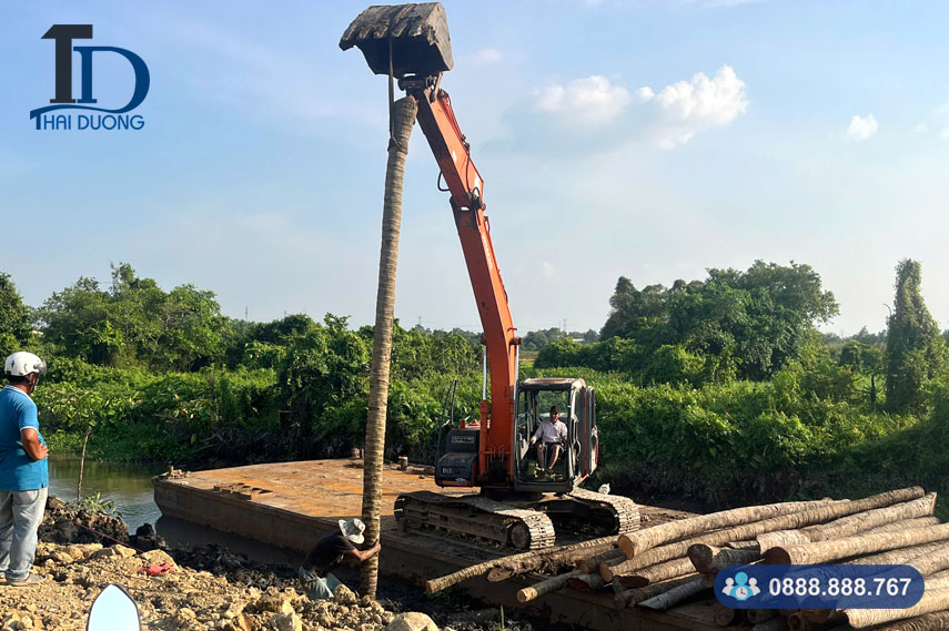 Cừ dừa gia cố bờ kè chống sạt lở