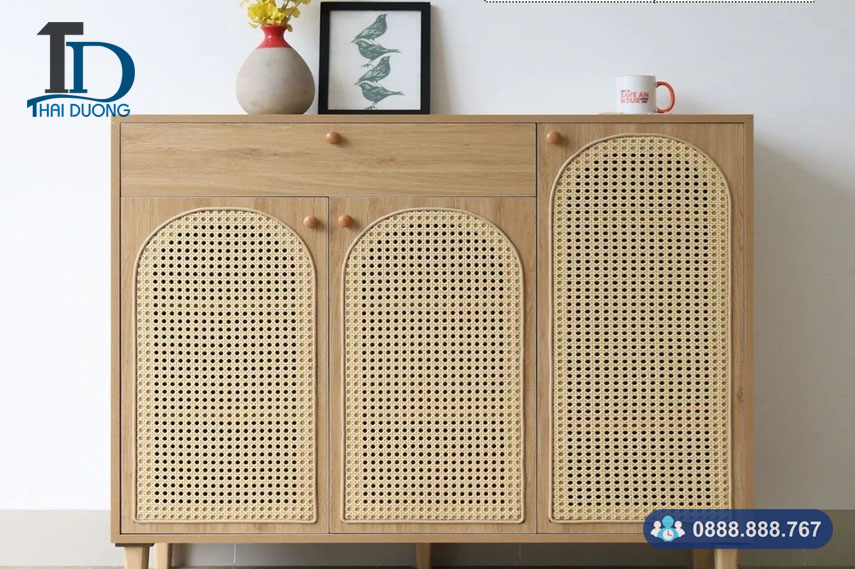 Tủ giày cánh mây mắt cáo