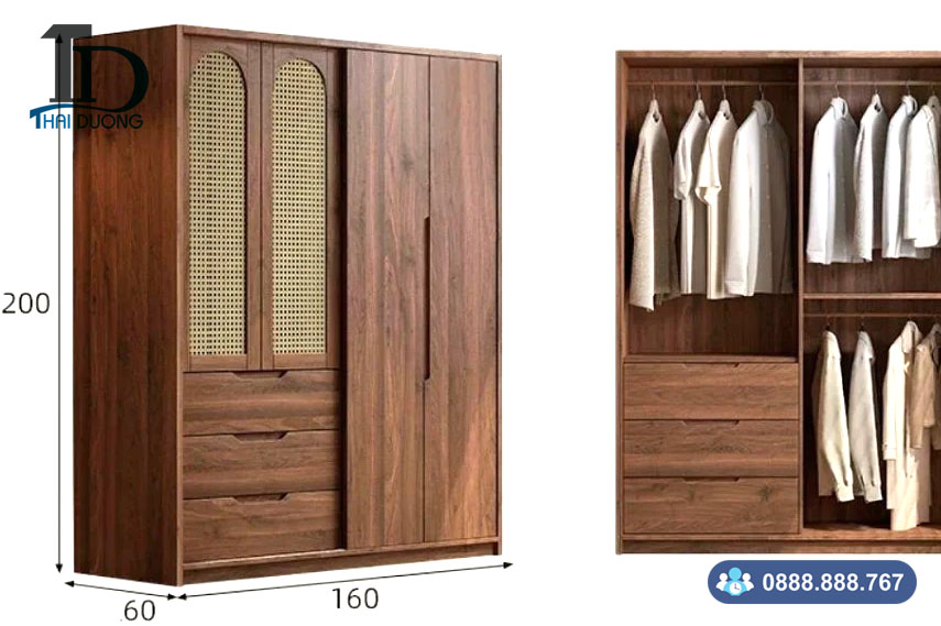 Tủ quần áo cánh mây mắt cáo
